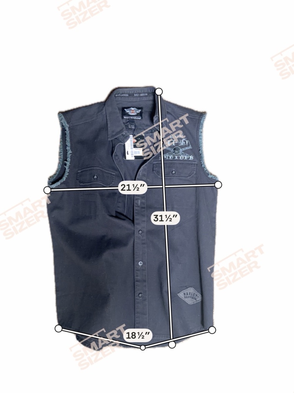 Harley vest medium men's denim new nwt - Picture 5 of 8